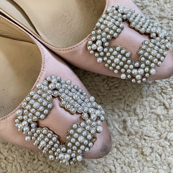 Manolo Blahnik Pink Hangisi Flats - Picture 4 of 5